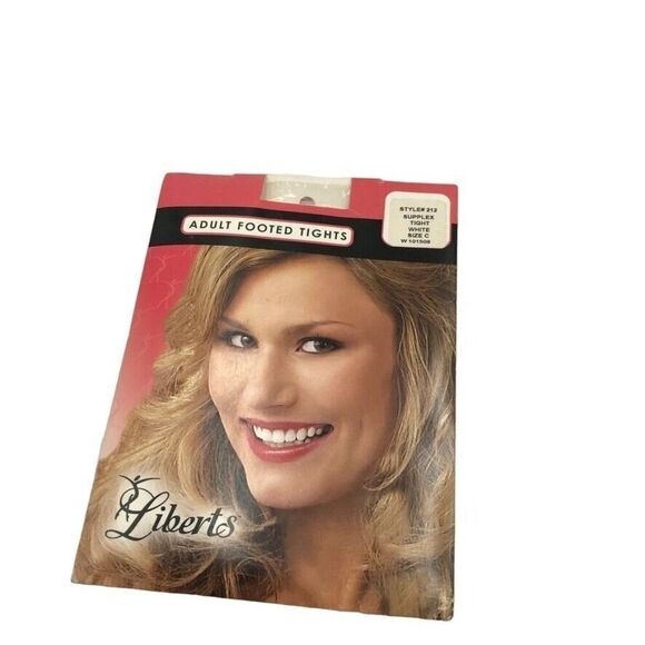 Liberts Dancewear Women's Opaque Tights Style 212 Size C White Footed - Picture 1 of 4